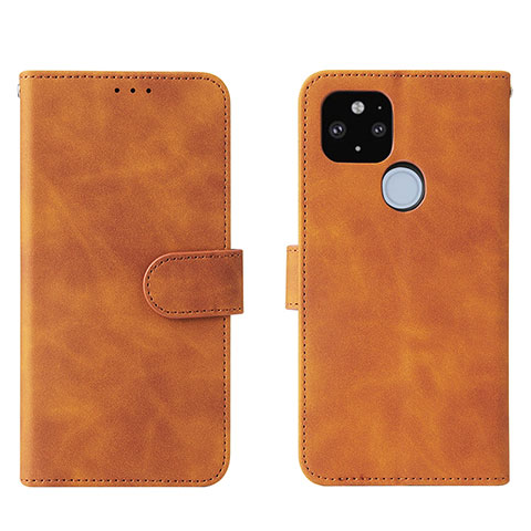 Custodia Portafoglio In Pelle Cover con Supporto L01Z per Google Pixel 5a 5G Marrone