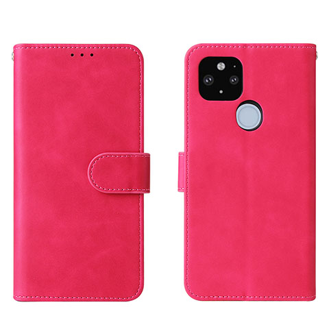 Custodia Portafoglio In Pelle Cover con Supporto L01Z per Google Pixel 5a 5G Rosa Caldo