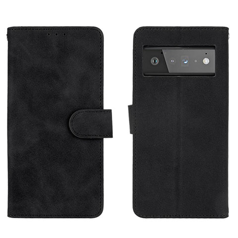 Custodia Portafoglio In Pelle Cover con Supporto L01Z per Google Pixel 6 5G Nero