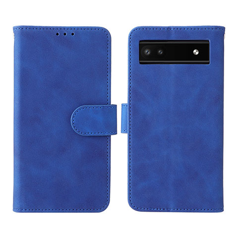 Custodia Portafoglio In Pelle Cover con Supporto L01Z per Google Pixel 6a 5G Blu