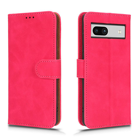 Custodia Portafoglio In Pelle Cover con Supporto L01Z per Google Pixel 7a 5G Rosa Caldo