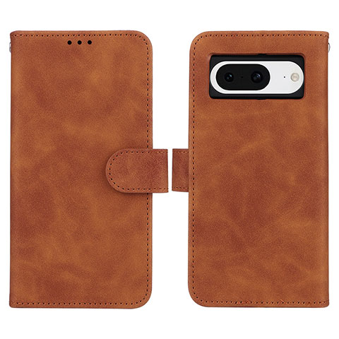 Custodia Portafoglio In Pelle Cover con Supporto L01Z per Google Pixel 8 5G Marrone