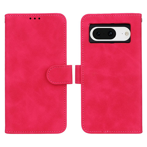 Custodia Portafoglio In Pelle Cover con Supporto L01Z per Google Pixel 8 5G Rosa Caldo