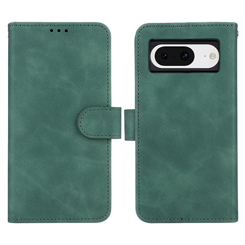 Custodia Portafoglio In Pelle Cover con Supporto L01Z per Google Pixel 8 5G Verde