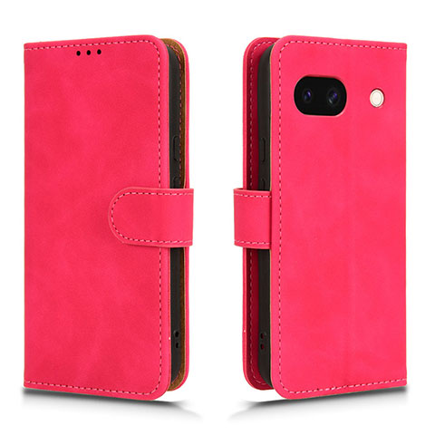 Custodia Portafoglio In Pelle Cover con Supporto L01Z per Google Pixel 8a 5G Rosa Caldo