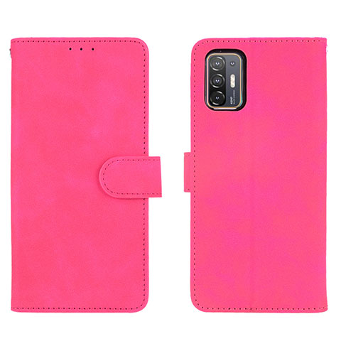 Custodia Portafoglio In Pelle Cover con Supporto L01Z per HTC Desire 21 Pro 5G Rosa Caldo