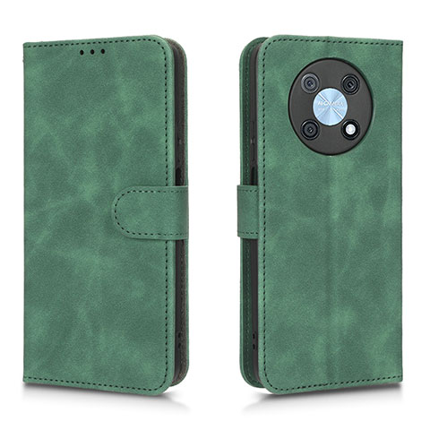 Custodia Portafoglio In Pelle Cover con Supporto L01Z per Huawei Enjoy 50 Pro Verde