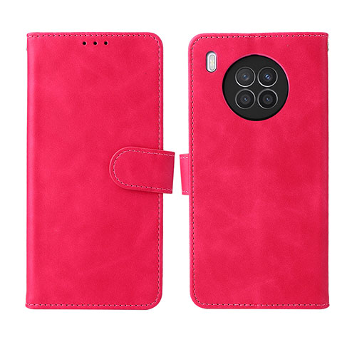 Custodia Portafoglio In Pelle Cover con Supporto L01Z per Huawei Honor 50 Lite Rosa Caldo