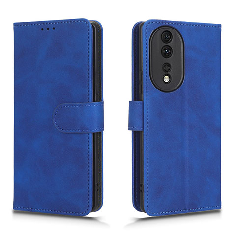 Custodia Portafoglio In Pelle Cover con Supporto L01Z per Huawei Honor 80 5G Blu