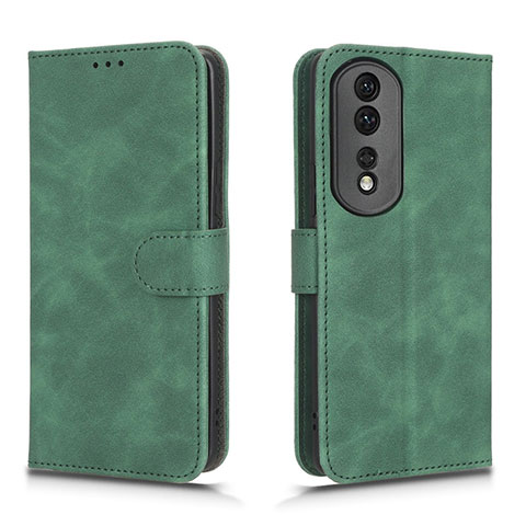 Custodia Portafoglio In Pelle Cover con Supporto L01Z per Huawei Honor 80 Pro 5G Verde