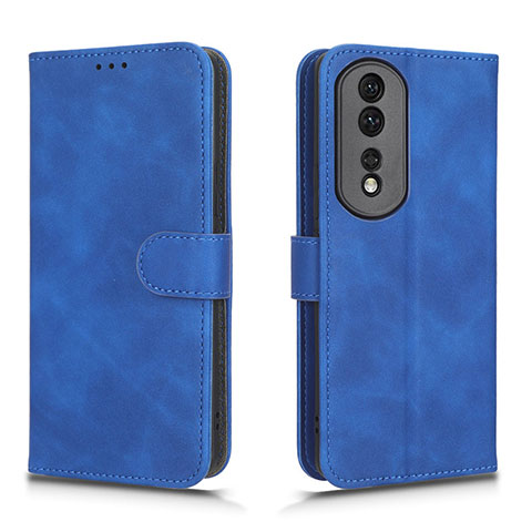 Custodia Portafoglio In Pelle Cover con Supporto L01Z per Huawei Honor 80 Pro Flat 5G Blu