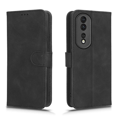 Custodia Portafoglio In Pelle Cover con Supporto L01Z per Huawei Honor 80 Pro Flat 5G Nero