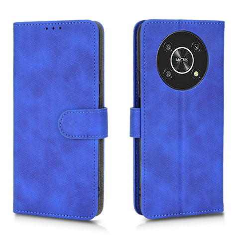 Custodia Portafoglio In Pelle Cover con Supporto L01Z per Huawei Honor X9 5G Blu