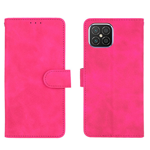 Custodia Portafoglio In Pelle Cover con Supporto L01Z per Huawei Nova 8 SE 4G Rosa Caldo