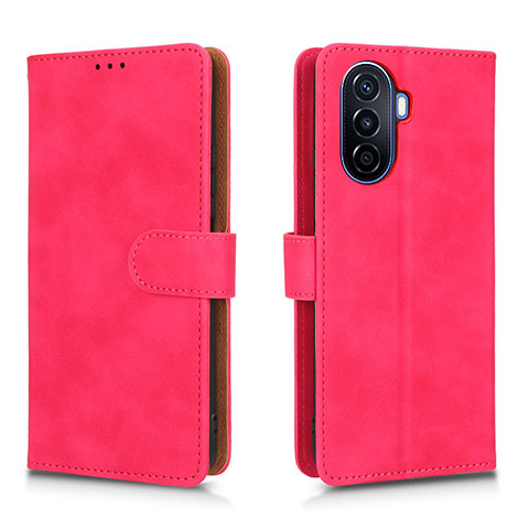 Custodia Portafoglio In Pelle Cover con Supporto L01Z per Huawei Nova Y70 Plus Rosa Caldo