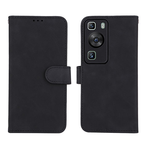 Custodia Portafoglio In Pelle Cover con Supporto L01Z per Huawei P60 Pro Nero