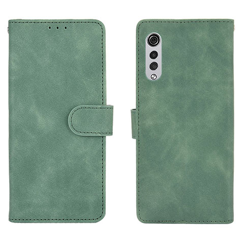 Custodia Portafoglio In Pelle Cover con Supporto L01Z per LG Velvet 4G Verde