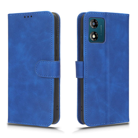 Custodia Portafoglio In Pelle Cover con Supporto L01Z per Motorola Moto E13 Blu