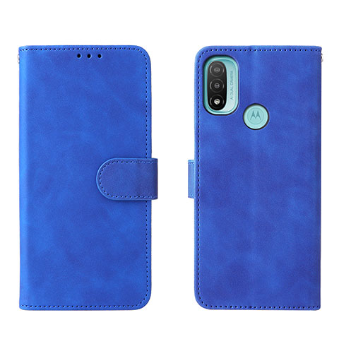 Custodia Portafoglio In Pelle Cover con Supporto L01Z per Motorola Moto E40 Blu