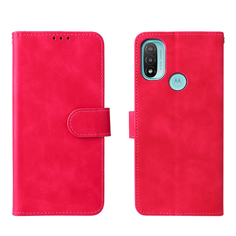 Custodia Portafoglio In Pelle Cover con Supporto L01Z per Motorola Moto E40 Rosa Caldo