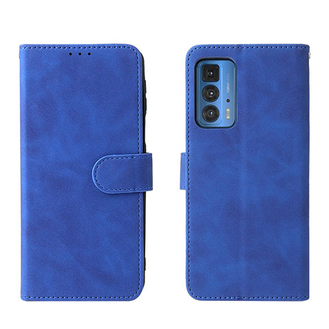 Custodia Portafoglio In Pelle Cover con Supporto L01Z per Motorola Moto Edge 20 Pro 5G Blu