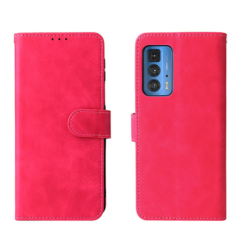 Custodia Portafoglio In Pelle Cover con Supporto L01Z per Motorola Moto Edge 20 Pro 5G Rosa Caldo