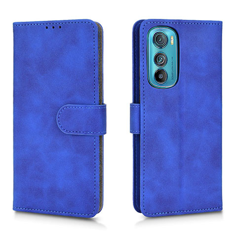 Custodia Portafoglio In Pelle Cover con Supporto L01Z per Motorola Moto Edge 30 5G Blu