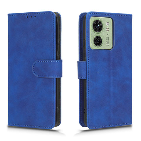 Custodia Portafoglio In Pelle Cover con Supporto L01Z per Motorola Moto Edge 40 5G Blu