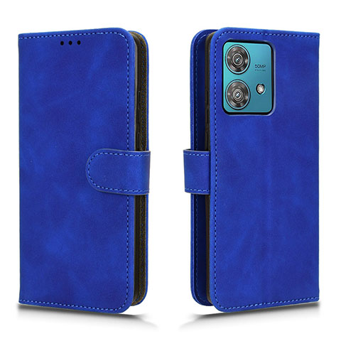 Custodia Portafoglio In Pelle Cover con Supporto L01Z per Motorola Moto Edge 40 Neo 5G Blu