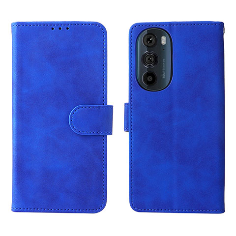 Custodia Portafoglio In Pelle Cover con Supporto L01Z per Motorola Moto Edge Plus (2022) 5G Blu