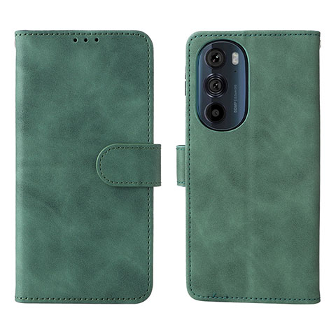 Custodia Portafoglio In Pelle Cover con Supporto L01Z per Motorola Moto Edge Plus (2022) 5G Verde