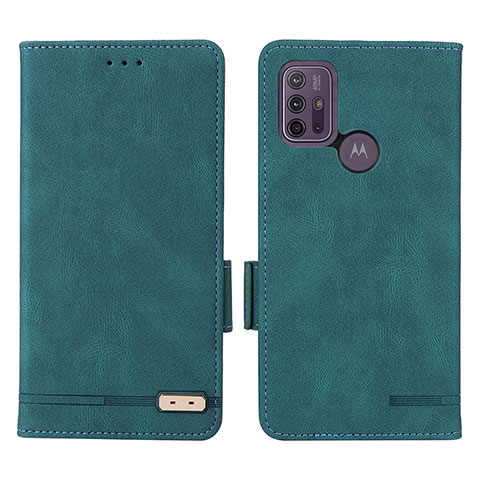 Custodia Portafoglio In Pelle Cover con Supporto L01Z per Motorola Moto G10 Power Verde