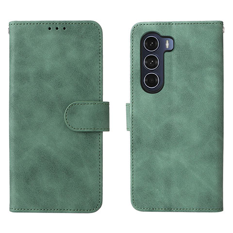 Custodia Portafoglio In Pelle Cover con Supporto L01Z per Motorola Moto G200 5G Verde