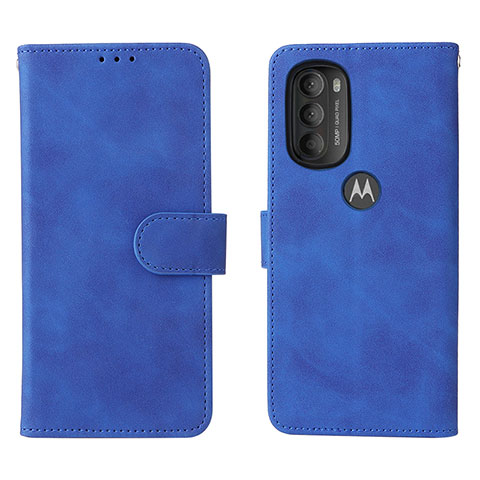 Custodia Portafoglio In Pelle Cover con Supporto L01Z per Motorola Moto G71 5G Blu