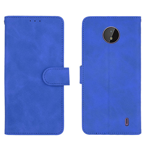 Custodia Portafoglio In Pelle Cover con Supporto L01Z per Nokia C10 Blu