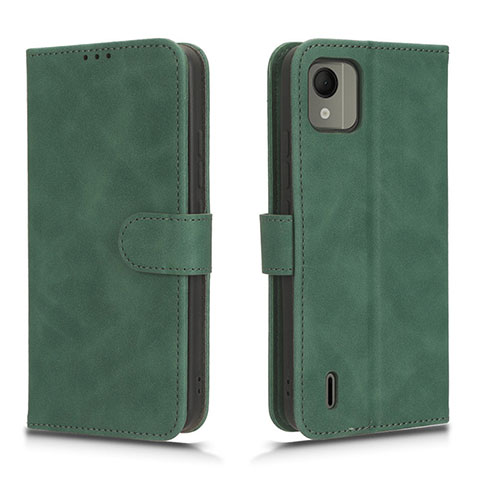 Custodia Portafoglio In Pelle Cover con Supporto L01Z per Nokia C110 Verde