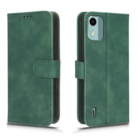 Custodia Portafoglio In Pelle Cover con Supporto L01Z per Nokia C12 Pro Verde