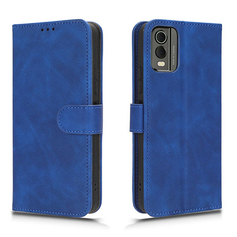 Custodia Portafoglio In Pelle Cover con Supporto L01Z per Nokia C210 Blu