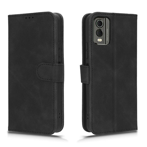 Custodia Portafoglio In Pelle Cover con Supporto L01Z per Nokia C210 Nero