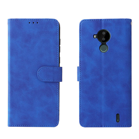 Custodia Portafoglio In Pelle Cover con Supporto L01Z per Nokia C30 Blu