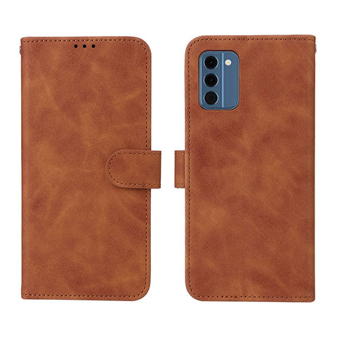 Custodia Portafoglio In Pelle Cover con Supporto L01Z per Nokia C300 Marrone