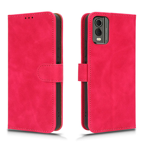 Custodia Portafoglio In Pelle Cover con Supporto L01Z per Nokia C32 Rosa Caldo