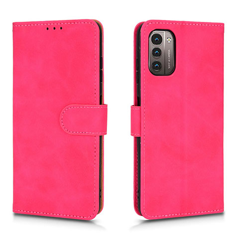 Custodia Portafoglio In Pelle Cover con Supporto L01Z per Nokia G21 Rosa Caldo