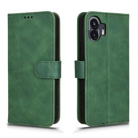 Custodia Portafoglio In Pelle Cover con Supporto L01Z per Nothing Phone 2 Verde