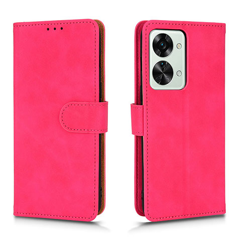 Custodia Portafoglio In Pelle Cover con Supporto L01Z per OnePlus Nord 2T 5G Rosa Caldo