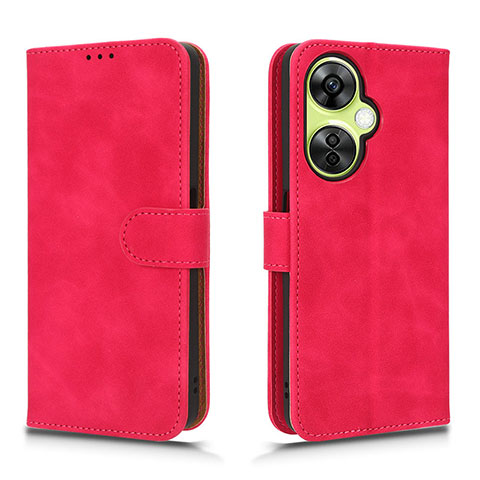 Custodia Portafoglio In Pelle Cover con Supporto L01Z per OnePlus Nord CE 3 Lite 5G Rosa Caldo