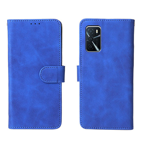 Custodia Portafoglio In Pelle Cover con Supporto L01Z per Oppo A16 Blu