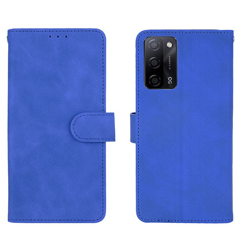 Custodia Portafoglio In Pelle Cover con Supporto L01Z per Oppo A53s 5G Blu