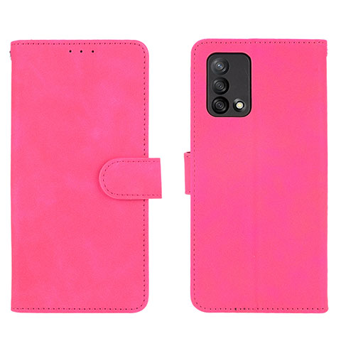 Custodia Portafoglio In Pelle Cover con Supporto L01Z per Oppo A74 4G Rosa Caldo