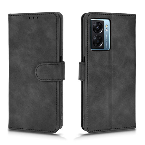 Custodia Portafoglio In Pelle Cover con Supporto L01Z per Oppo A77 5G Nero